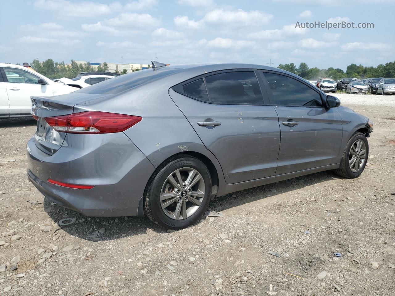 2018 Hyundai Elantra Sel Gray vin: 5NPD84LF7JH336959