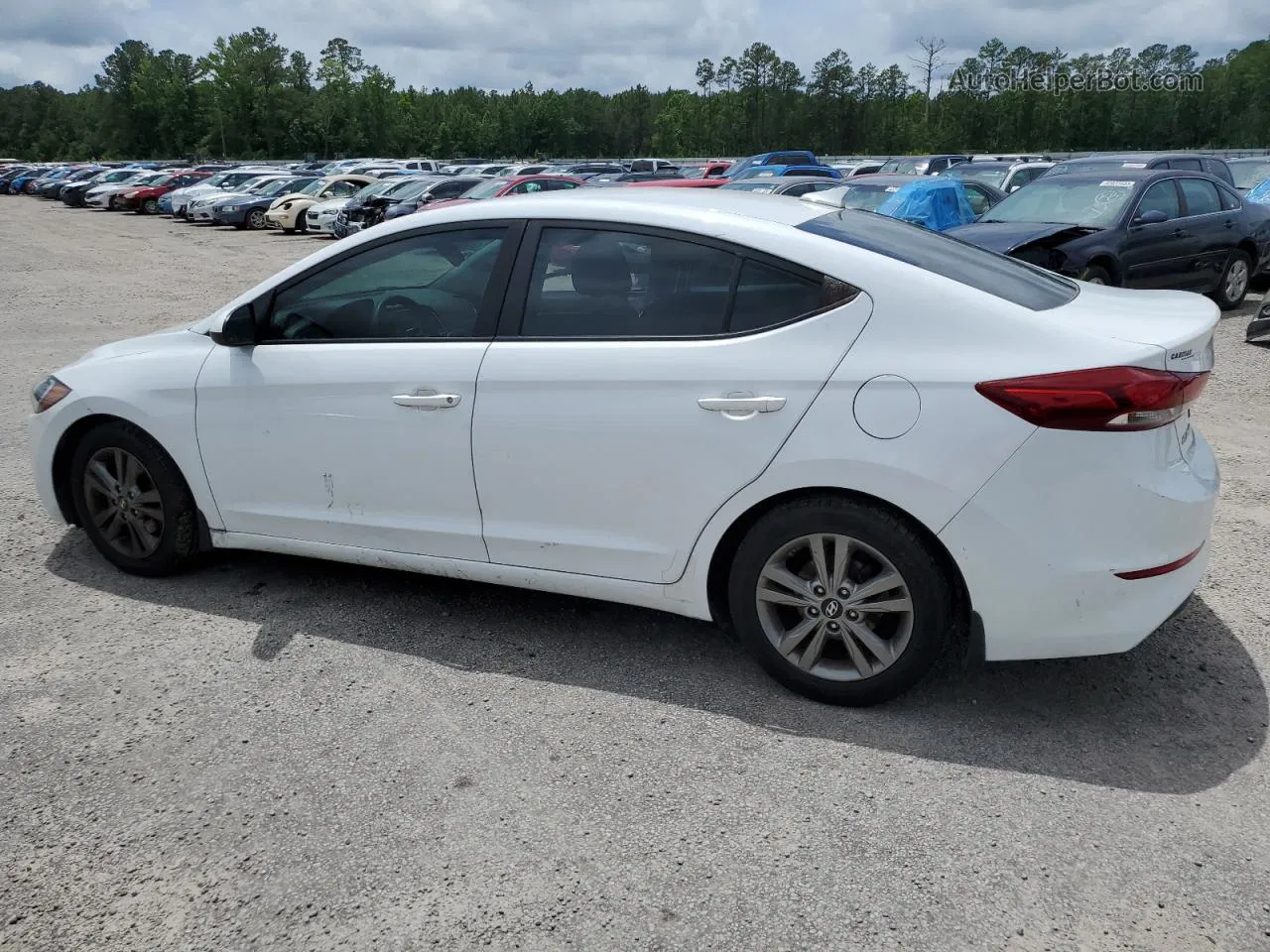 2018 Hyundai Elantra Sel White vin: 5NPD84LF7JH356693