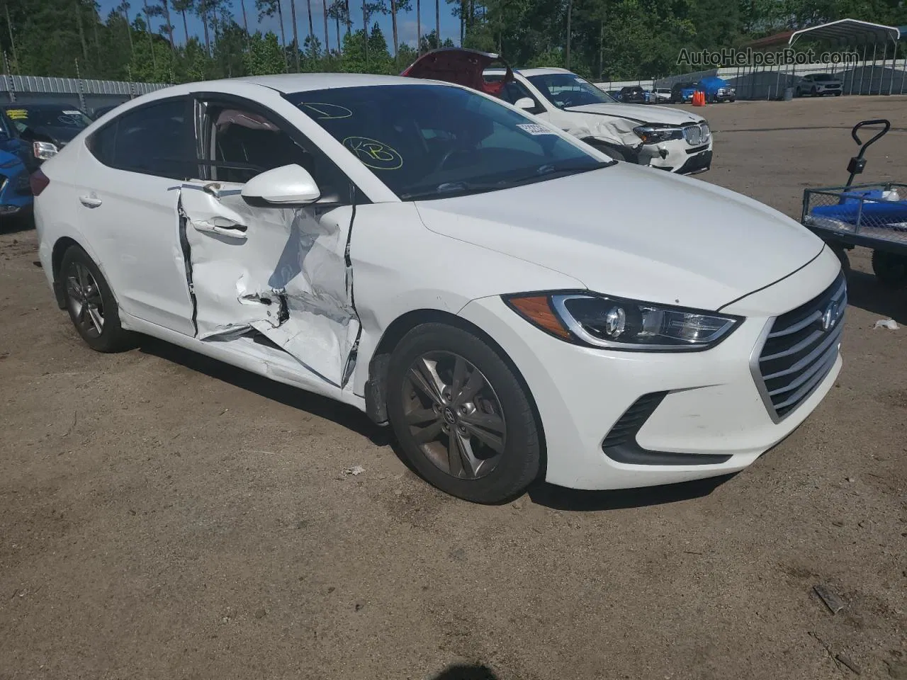 2018 Hyundai Elantra Sel White vin: 5NPD84LF7JH356693