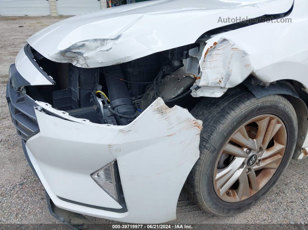 2019 Hyundai Elantra Sel White vin: 5NPD84LF7KH429286