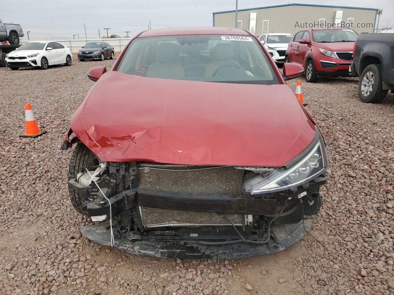 2019 Hyundai Elantra Sel Red vin: 5NPD84LF7KH442653