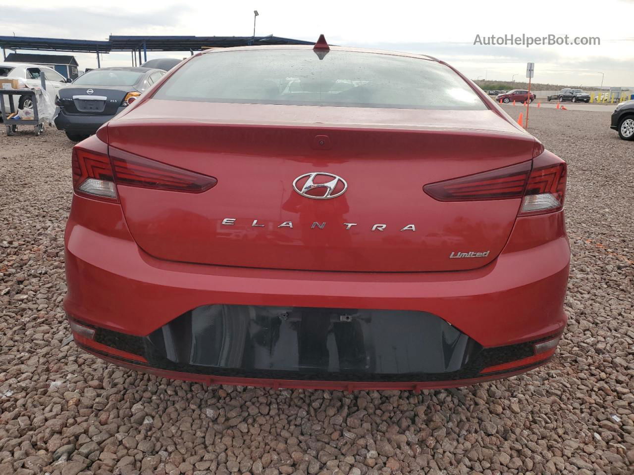 2019 Hyundai Elantra Sel Красный vin: 5NPD84LF7KH442653