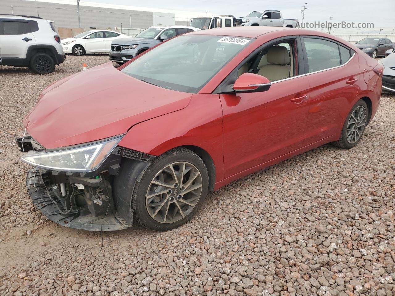 2019 Hyundai Elantra Sel Red vin: 5NPD84LF7KH442653