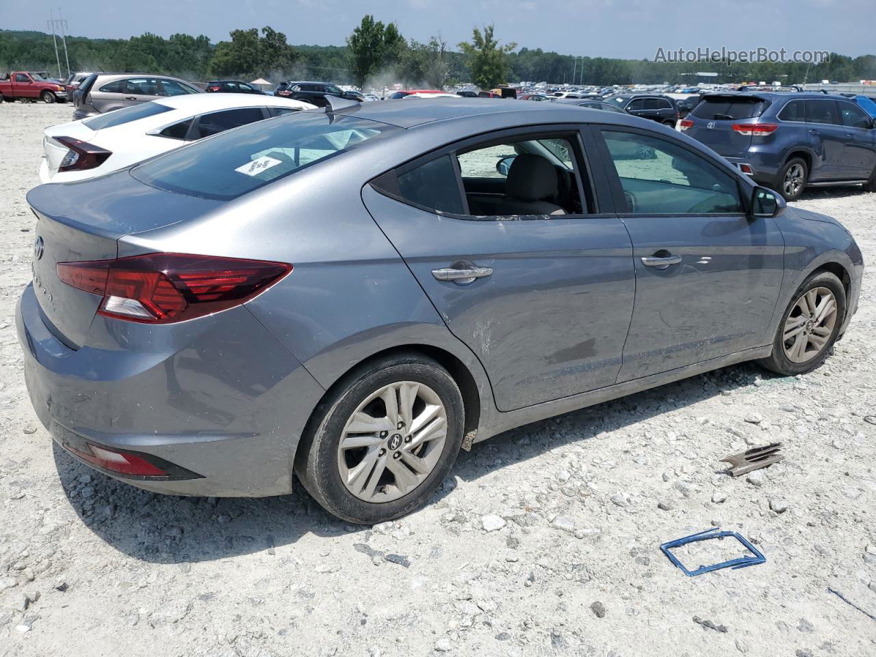 2019 Hyundai Elantra Sel Gray vin: 5NPD84LF7KH445486