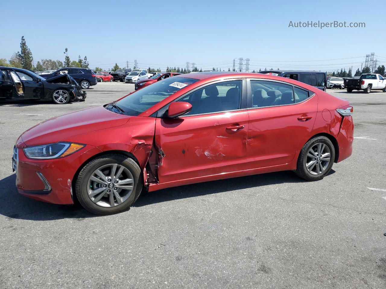 2018 Hyundai Elantra Sel Red vin: 5NPD84LF8JH214143