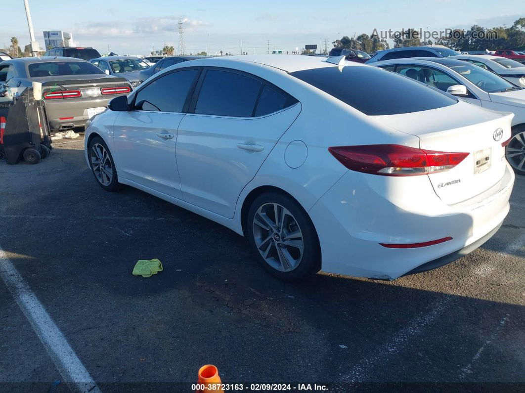 2018 Hyundai Elantra Limited White vin: 5NPD84LF8JH283494