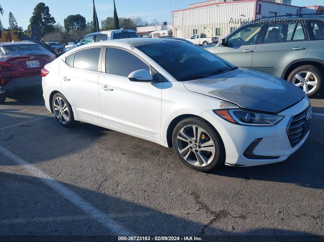 2018 Hyundai Elantra Limited White vin: 5NPD84LF8JH283494