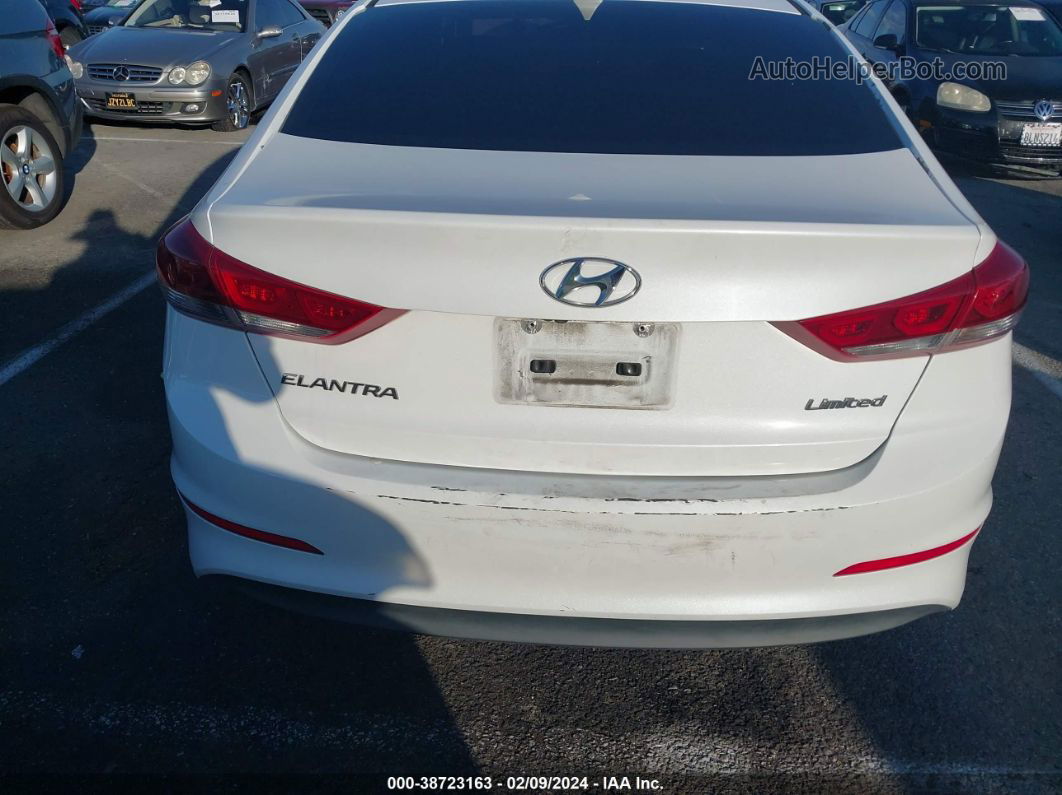 2018 Hyundai Elantra Limited White vin: 5NPD84LF8JH283494