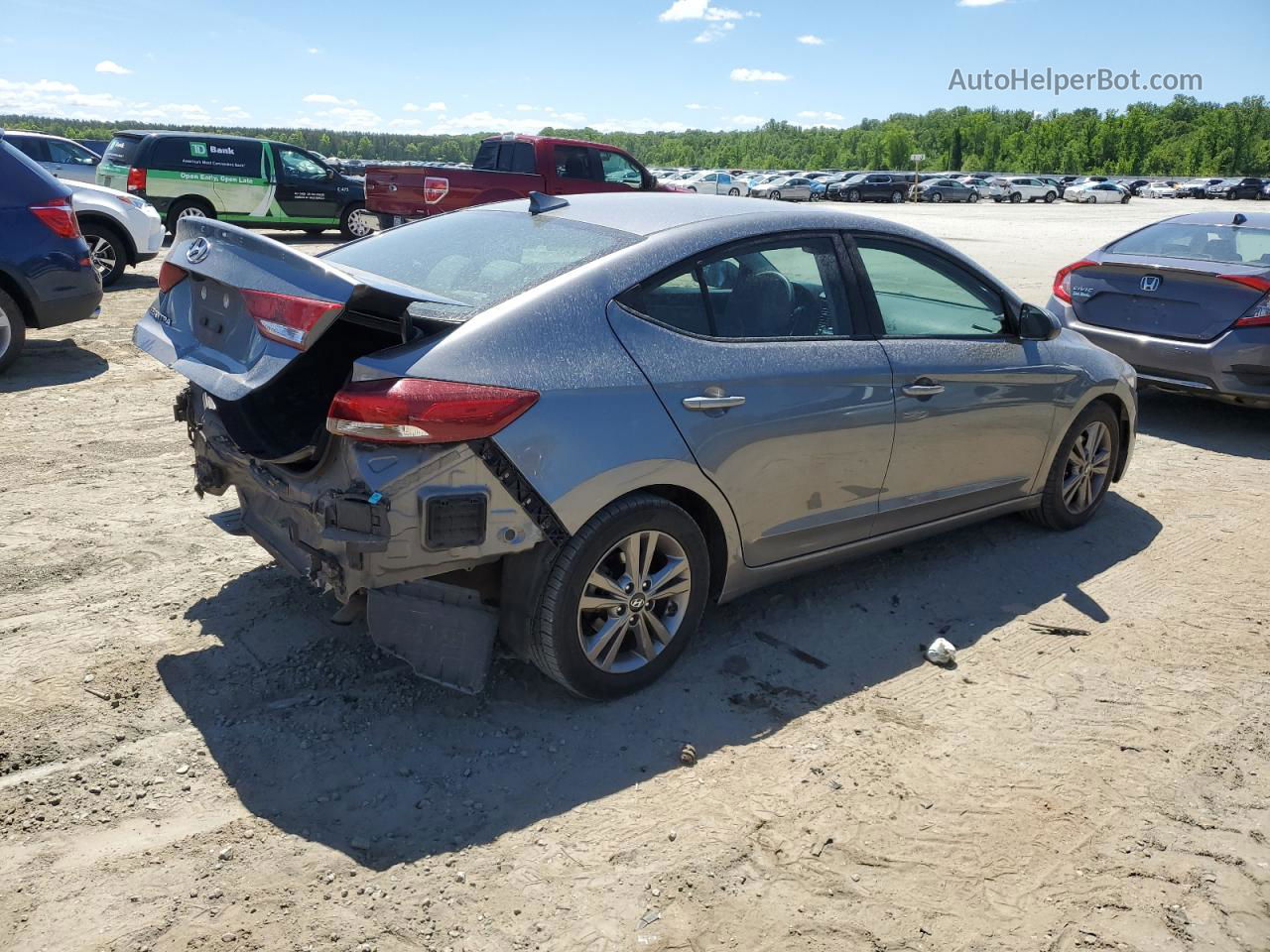 2018 Hyundai Elantra Sel Gray vin: 5NPD84LF8JH294740