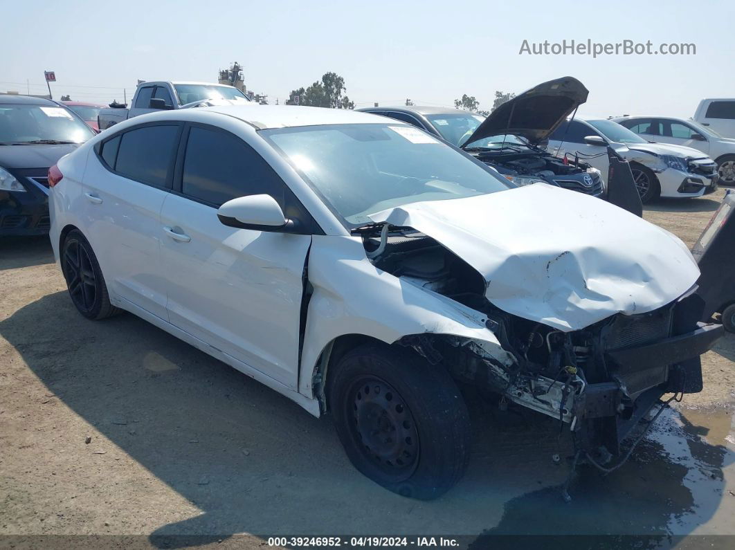 2018 Hyundai Elantra Sel White vin: 5NPD84LF8JH347291