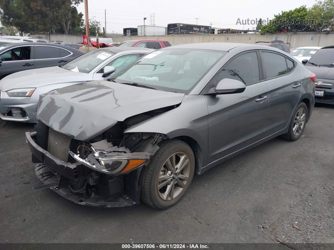 2018 Hyundai Elantra Sel Gray vin: 5NPD84LF8JH366150