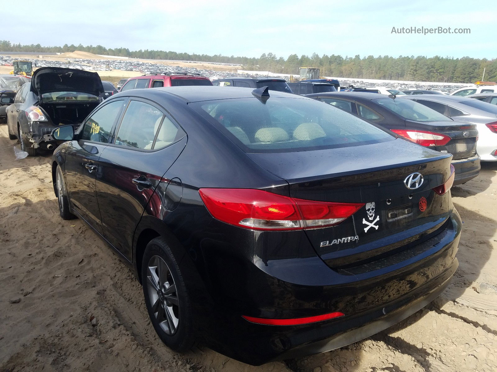 2018 Hyundai Elantra Sel Черный vin: 5NPD84LF8JH368965