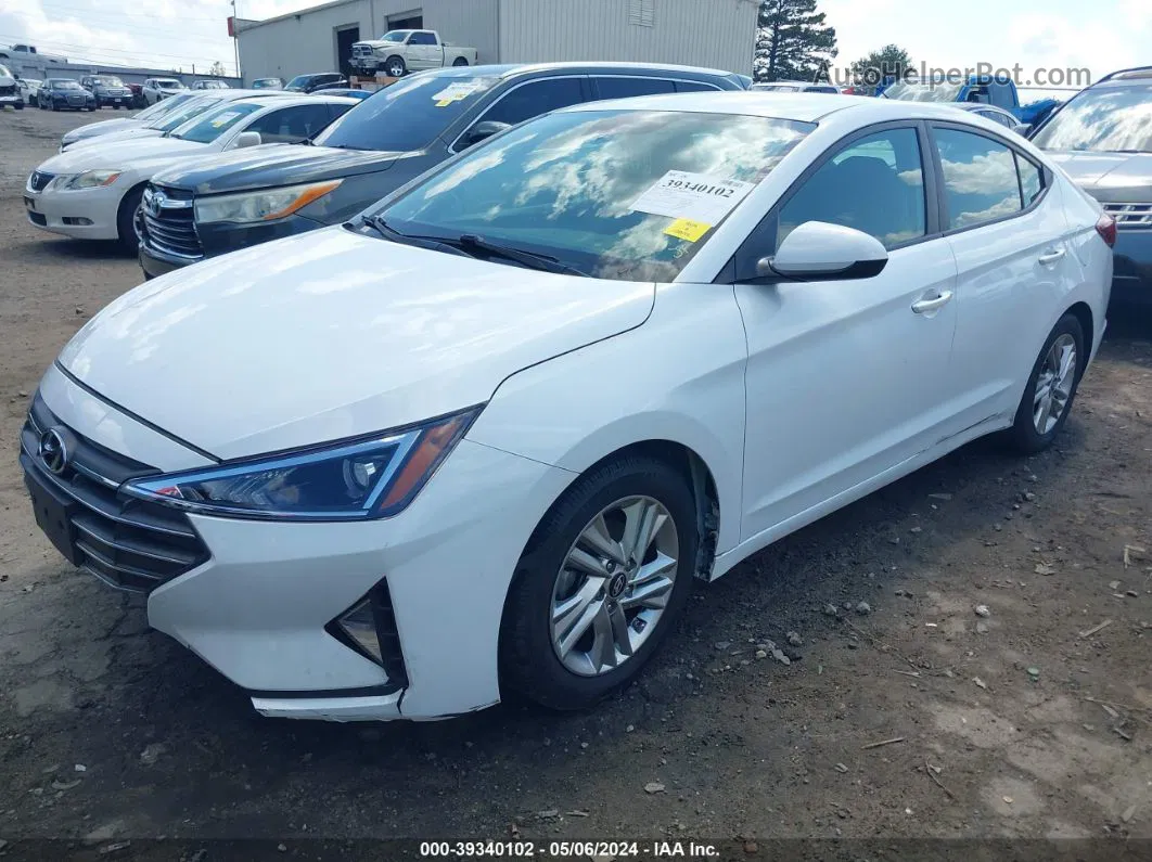 2019 Hyundai Elantra Sel White vin: 5NPD84LF8KH404297