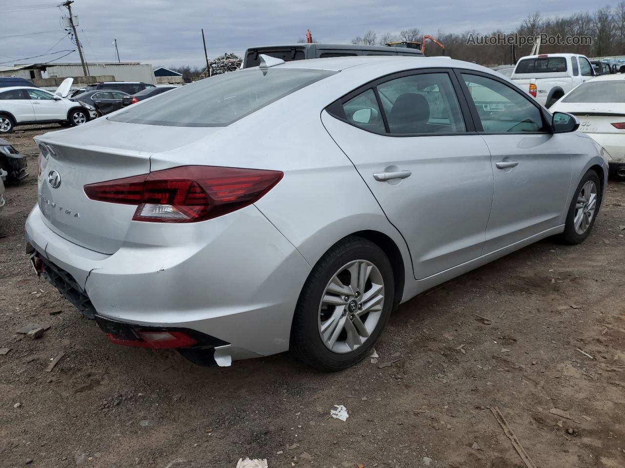 2019 Hyundai Elantra Sel Silver vin: 5NPD84LF8KH421343