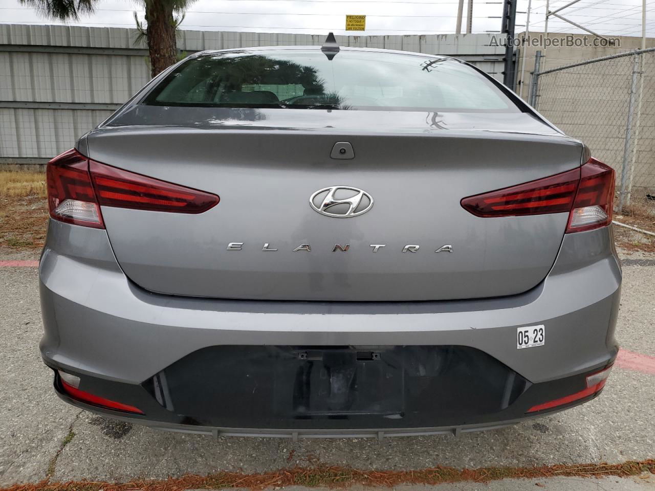 2019 Hyundai Elantra Sel Gray vin: 5NPD84LF8KH423674