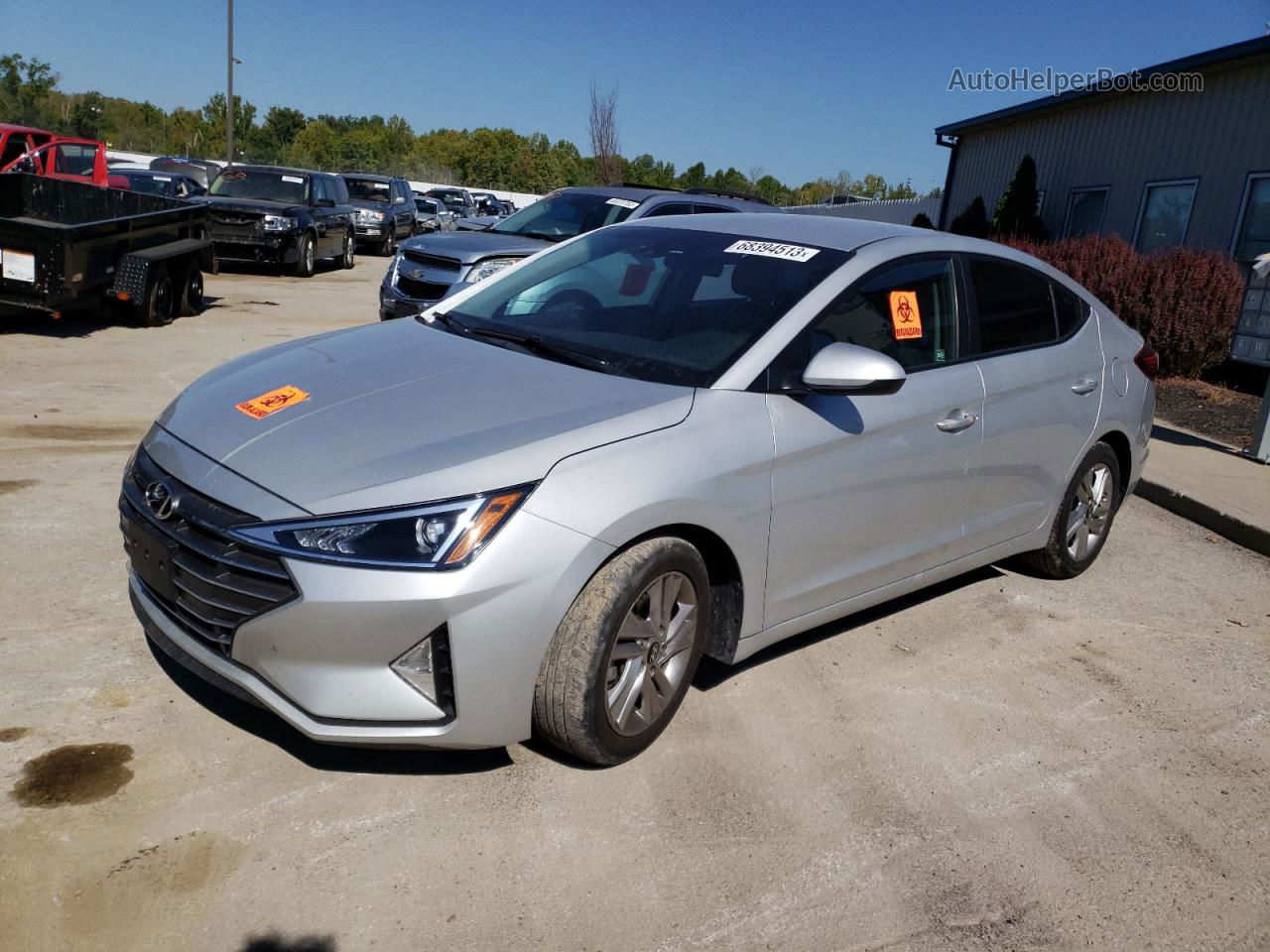 2019 Hyundai Elantra Sel Silver vin: 5NPD84LF8KH427725