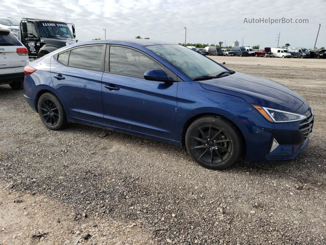 2019 Hyundai Elantra Sel Синий vin: 5NPD84LF8KH467190