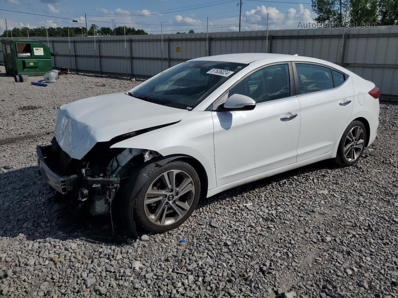 2017 Hyundai Elantra Se White vin: 5NPD84LF9HH026337