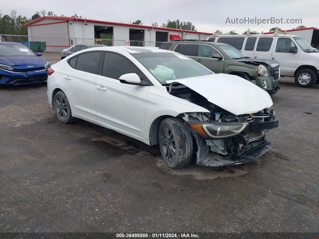 2018 Hyundai Elantra Sel White vin: 5NPD84LF9JH220162