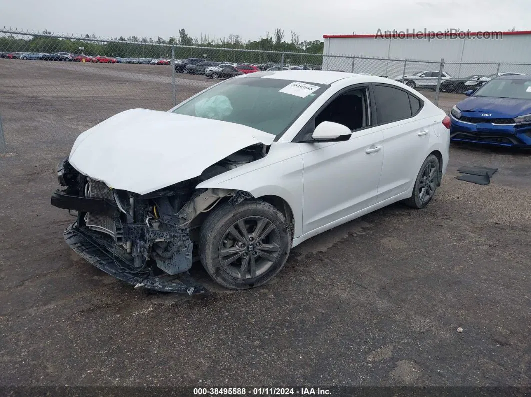 2018 Hyundai Elantra Sel White vin: 5NPD84LF9JH220162