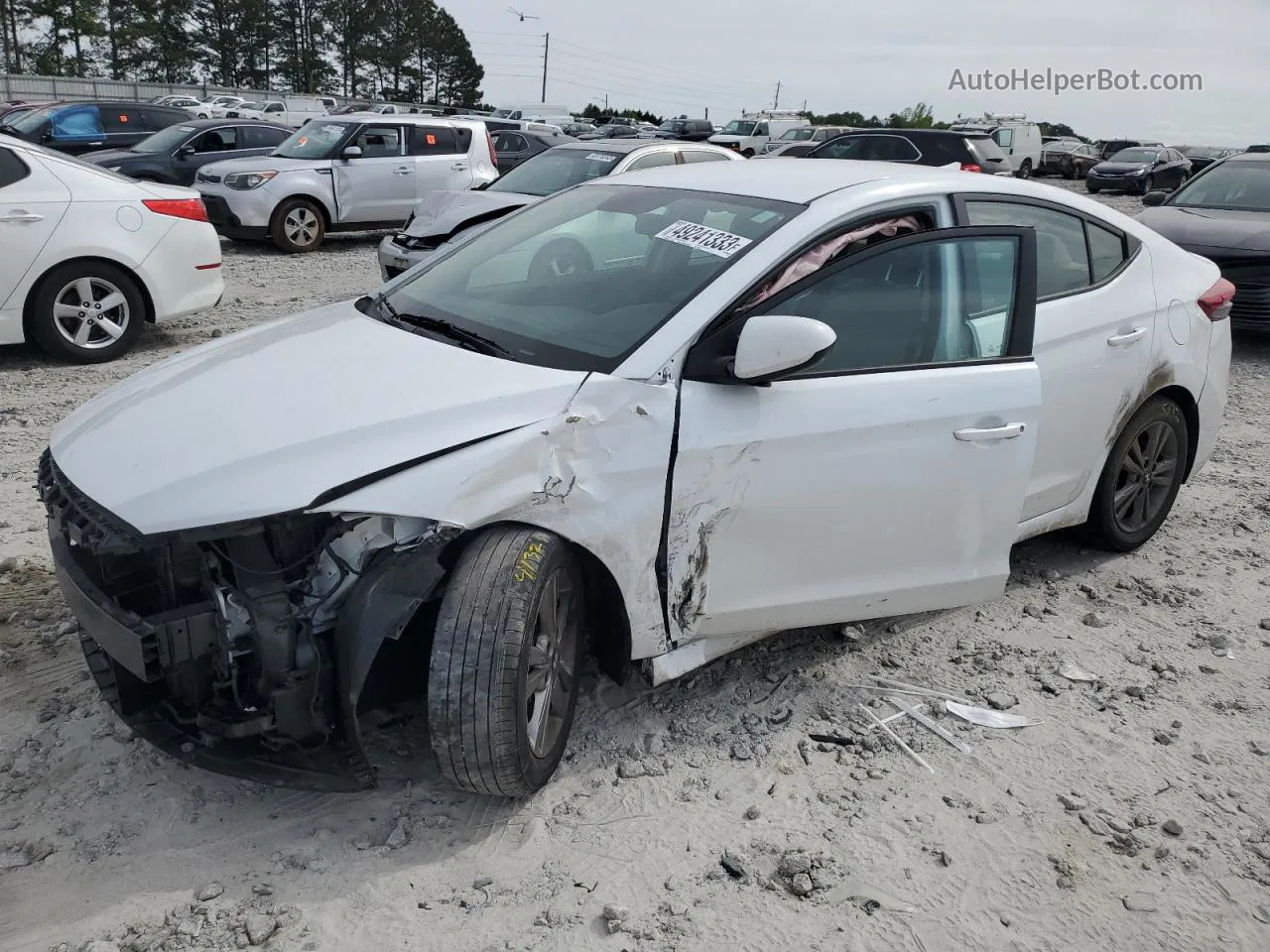 2018 Hyundai Elantra Sel White vin: 5NPD84LF9JH292544