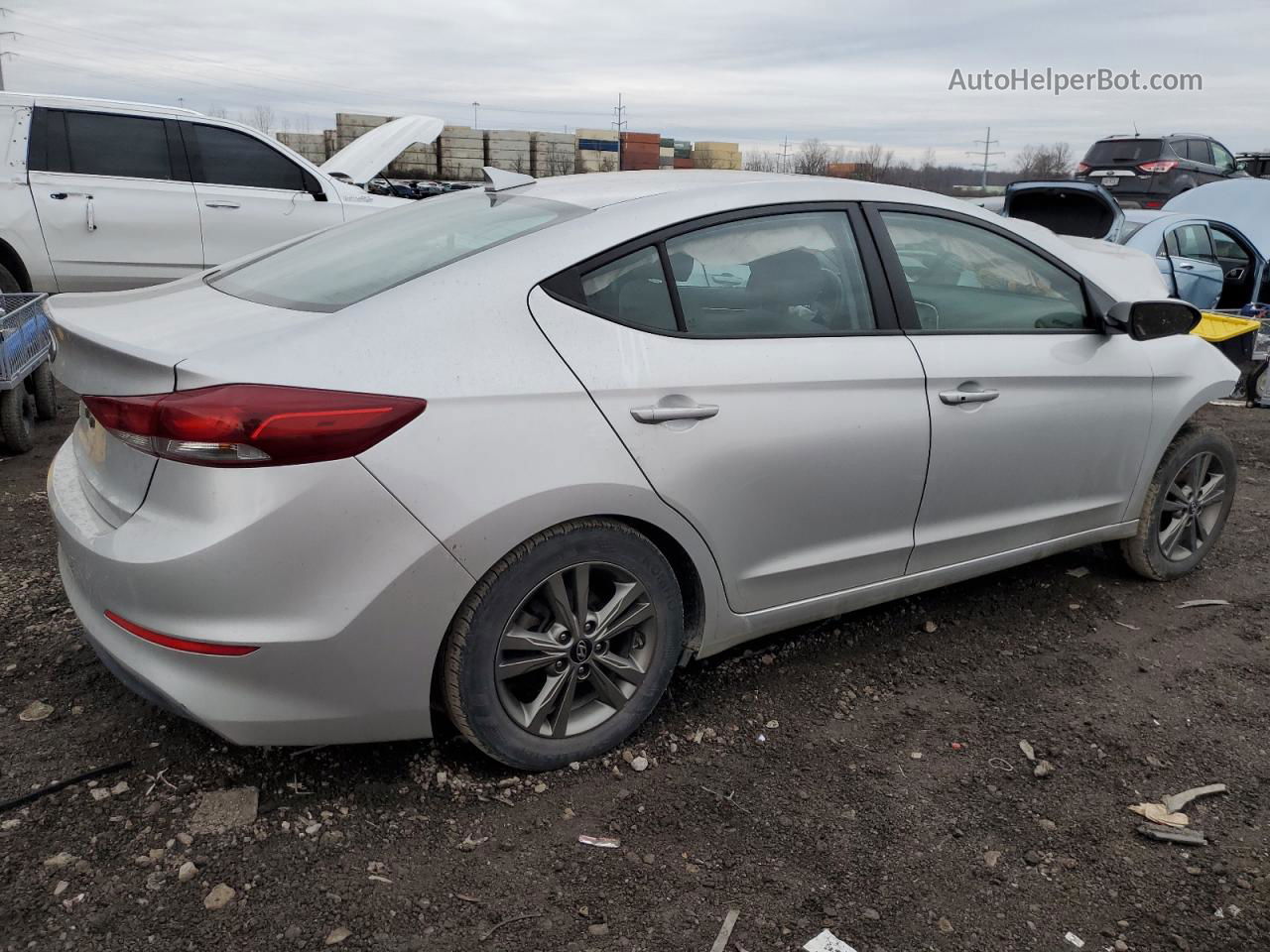 2018 Hyundai Elantra Sel Silver vin: 5NPD84LF9JH297498