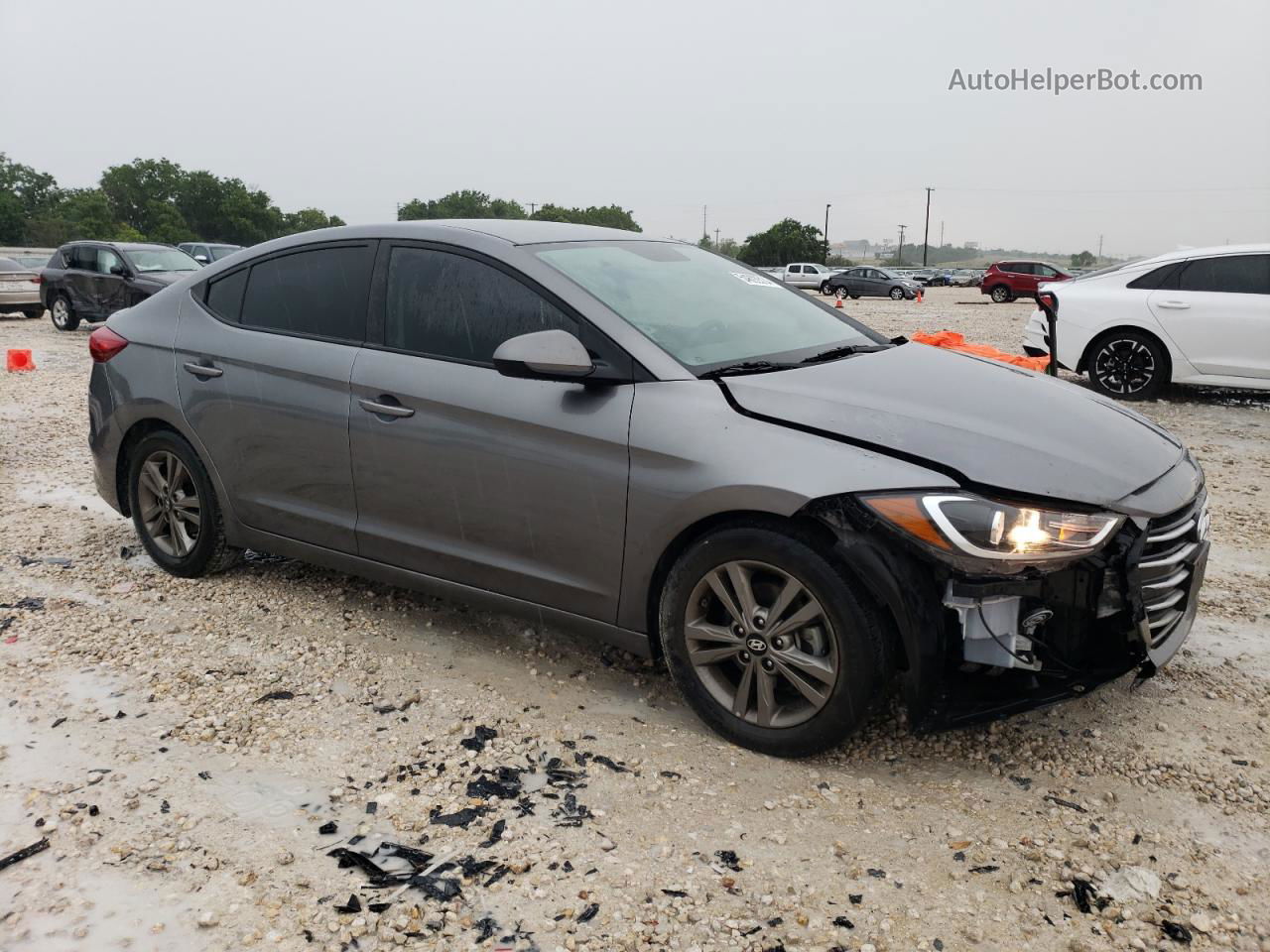 2018 Hyundai Elantra Sel Gray vin: 5NPD84LF9JH332234