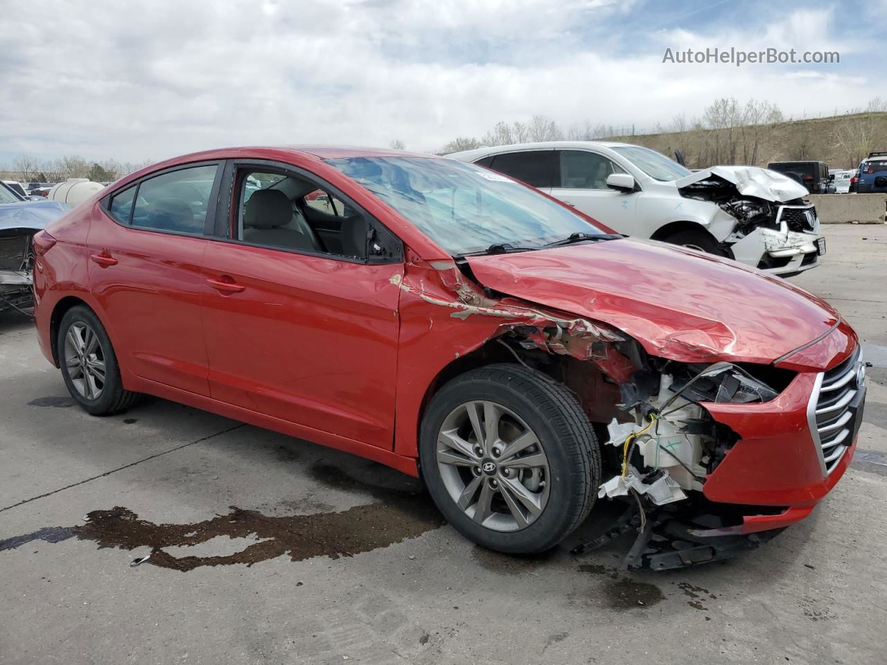 2018 Hyundai Elantra Sel Red vin: 5NPD84LF9JH383183