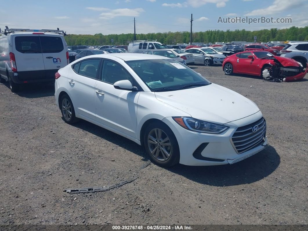 2018 Hyundai Elantra Sel White vin: 5NPD84LF9JH392112