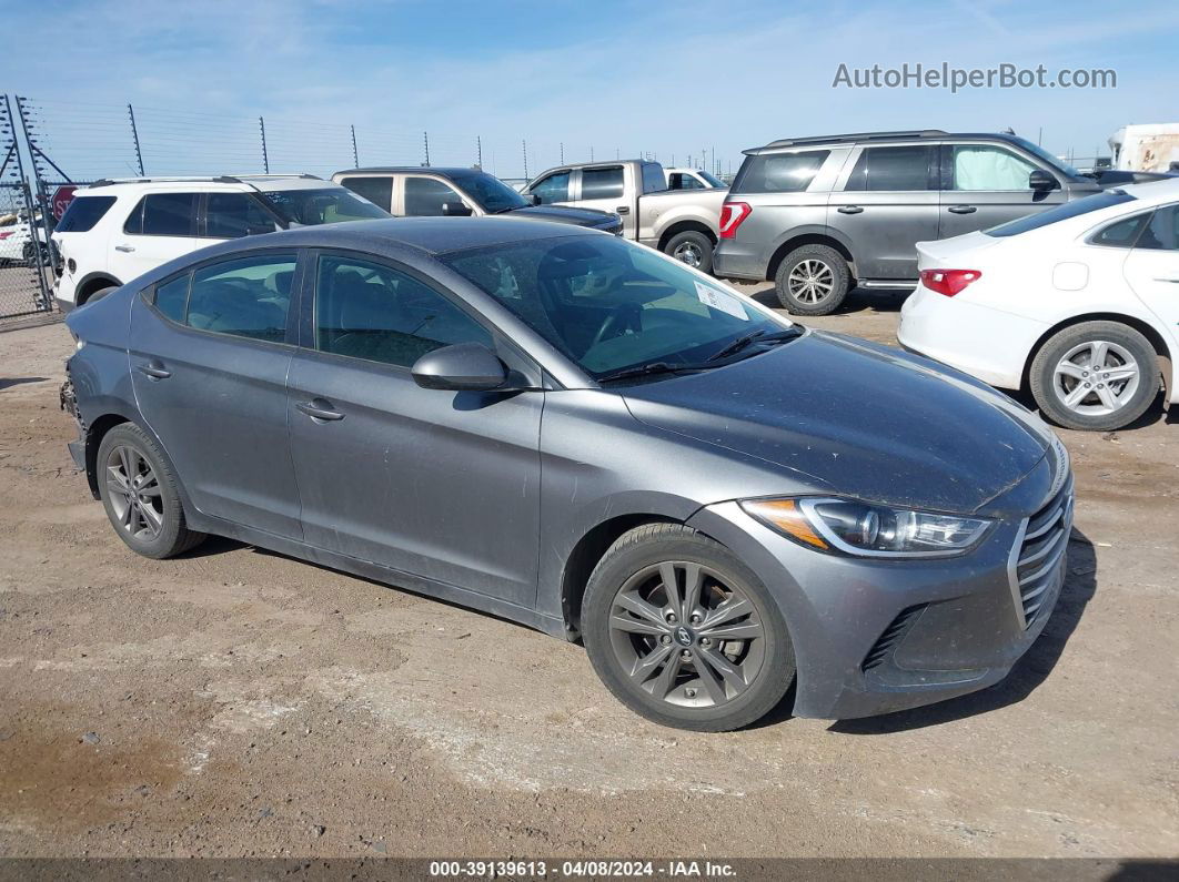 2018 Hyundai Elantra Sel Gray vin: 5NPD84LF9JH394541