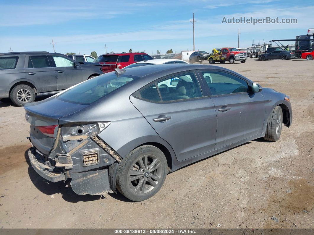 2018 Hyundai Elantra Sel Gray vin: 5NPD84LF9JH394541