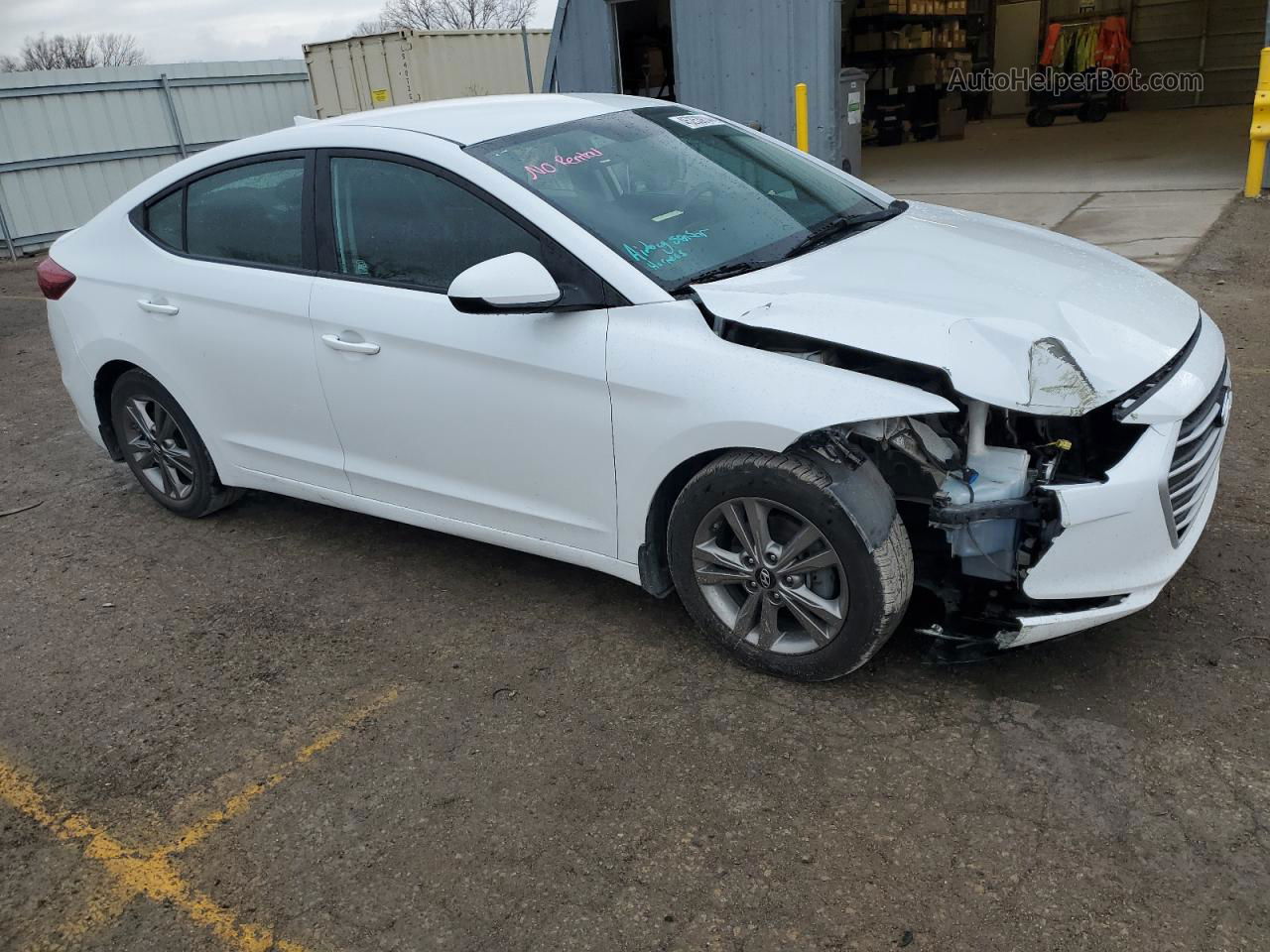 2018 Hyundai Elantra Sel White vin: 5NPD84LF9JH395754