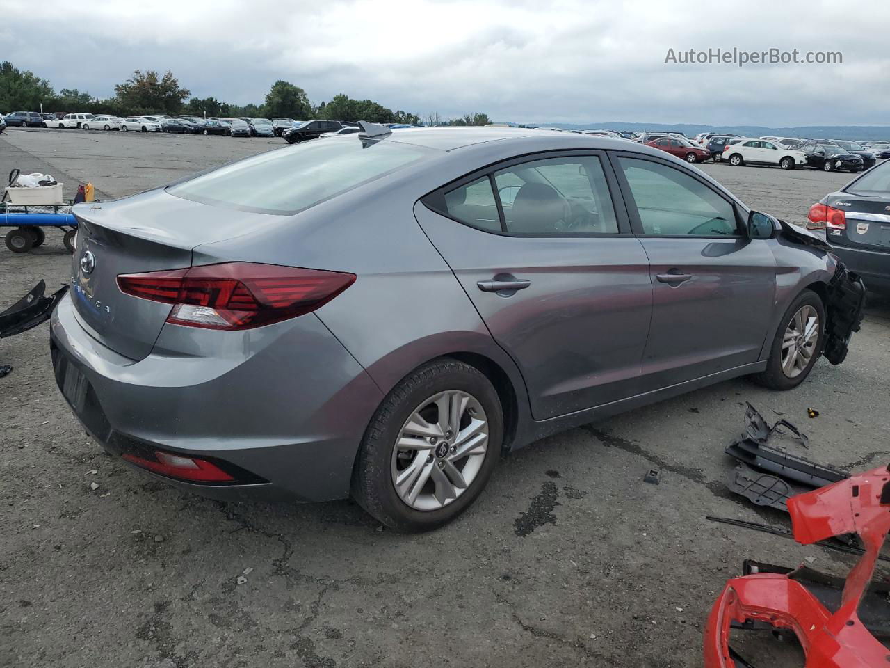 2019 Hyundai Elantra Sel Gray vin: 5NPD84LF9KH415311