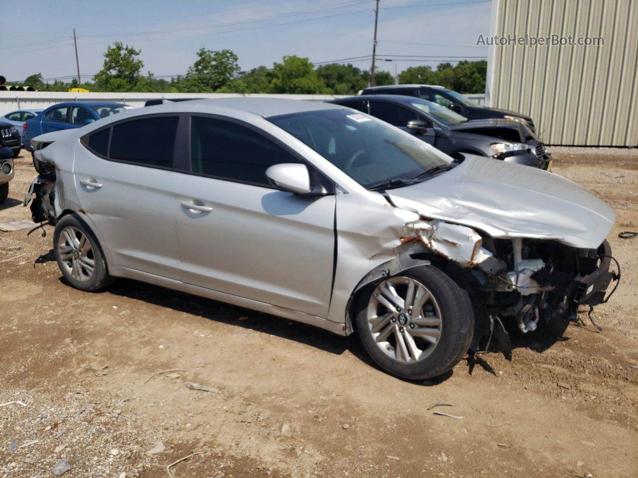 2019 Hyundai Elantra Sel Silver vin: 5NPD84LF9KH422274