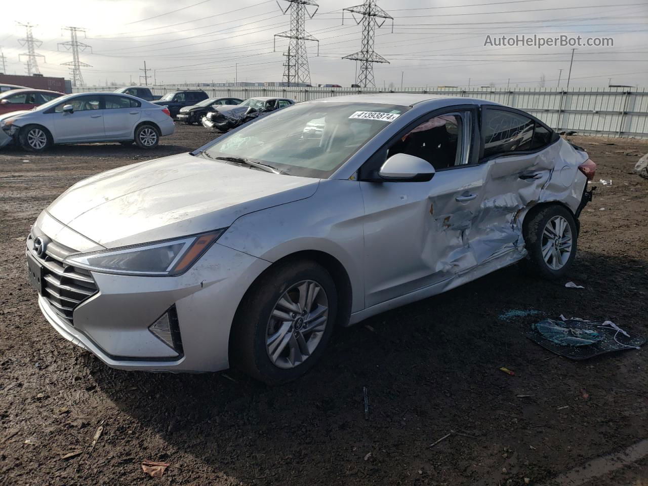 2019 Hyundai Elantra Sel Серебряный vin: 5NPD84LF9KH428785