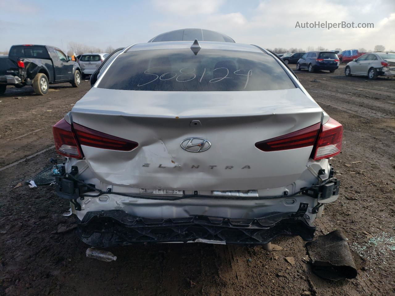 2019 Hyundai Elantra Sel Серебряный vin: 5NPD84LF9KH428785