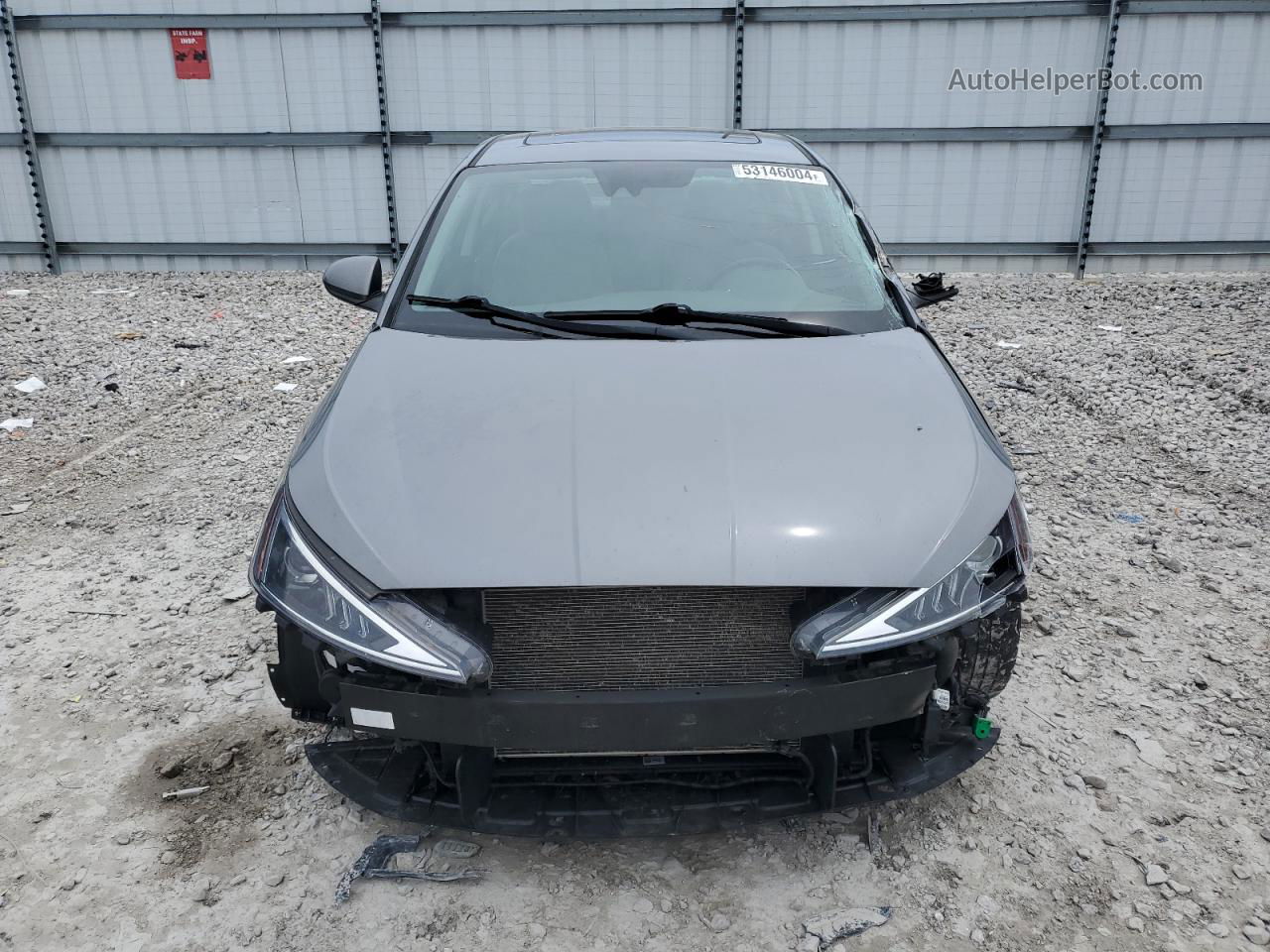 2019 Hyundai Elantra Sel Gray vin: 5NPD84LF9KH435221