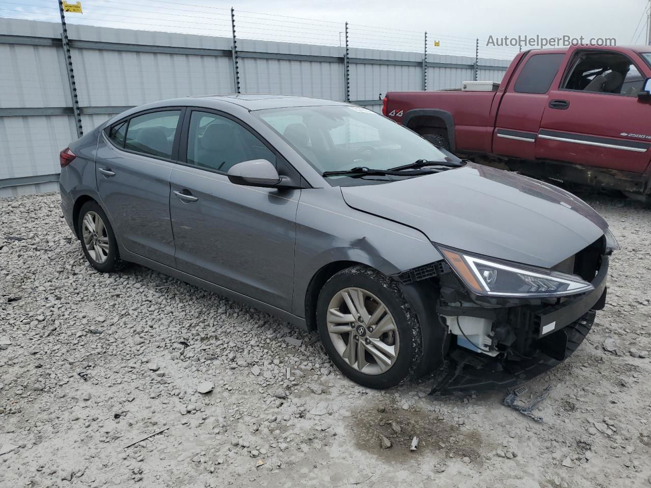 2019 Hyundai Elantra Sel Gray vin: 5NPD84LF9KH435221