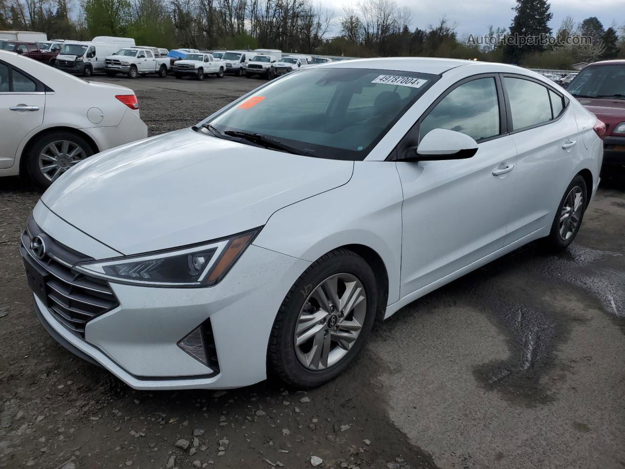 2019 Hyundai Elantra Sel White vin: 5NPD84LF9KH457378