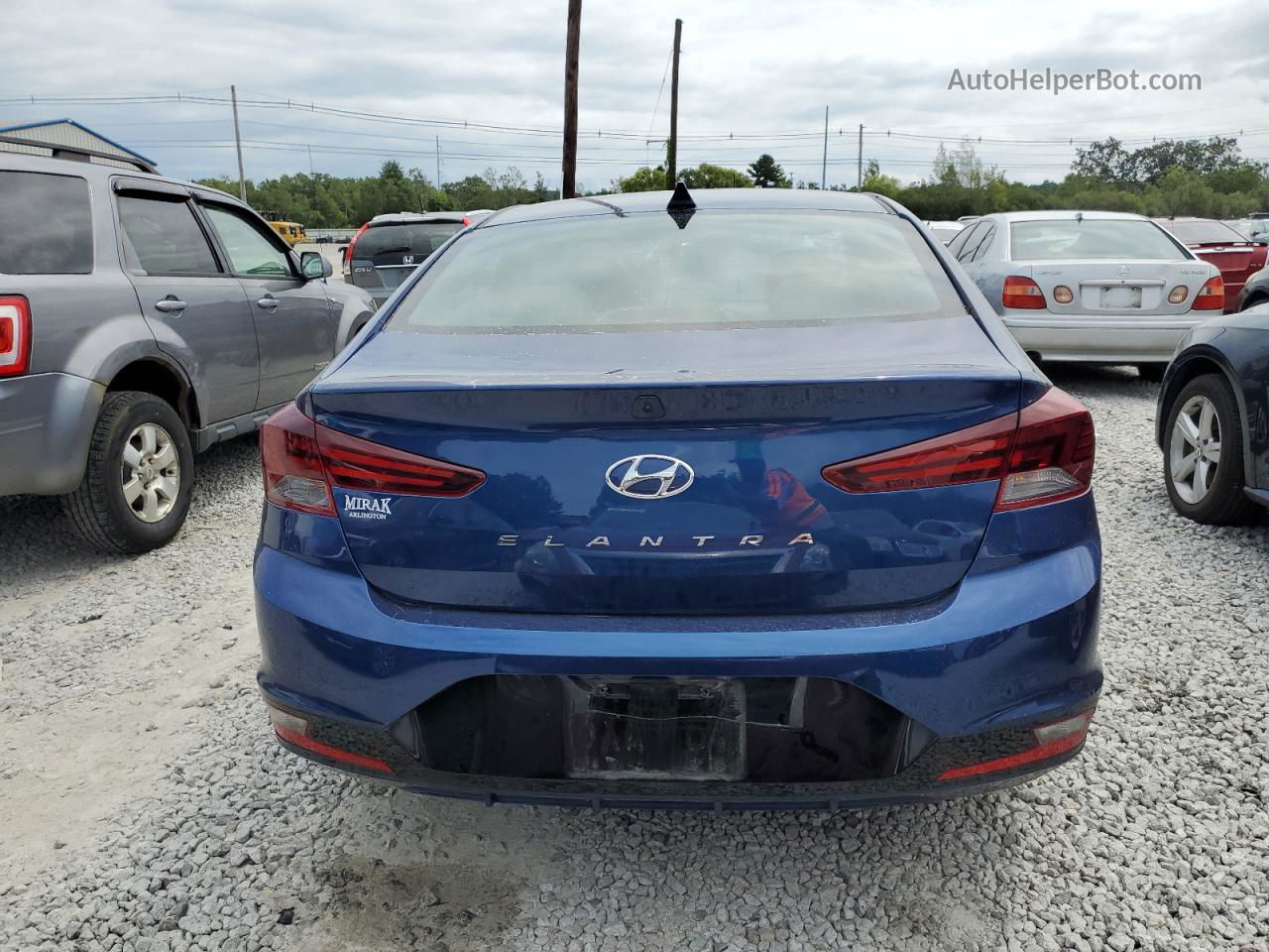 2019 Hyundai Elantra Sel Синий vin: 5NPD84LF9KH478733