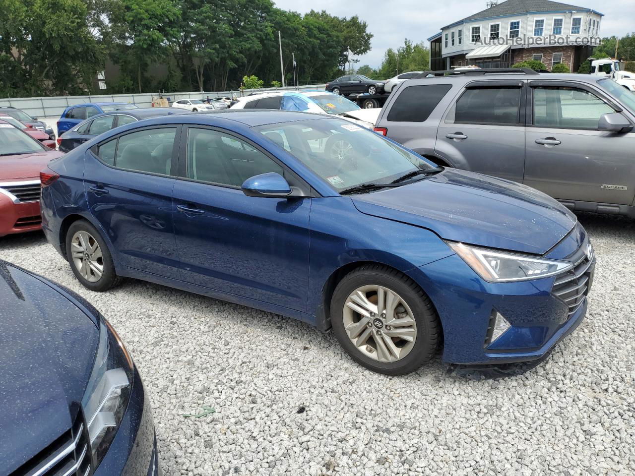 2019 Hyundai Elantra Sel Синий vin: 5NPD84LF9KH478733