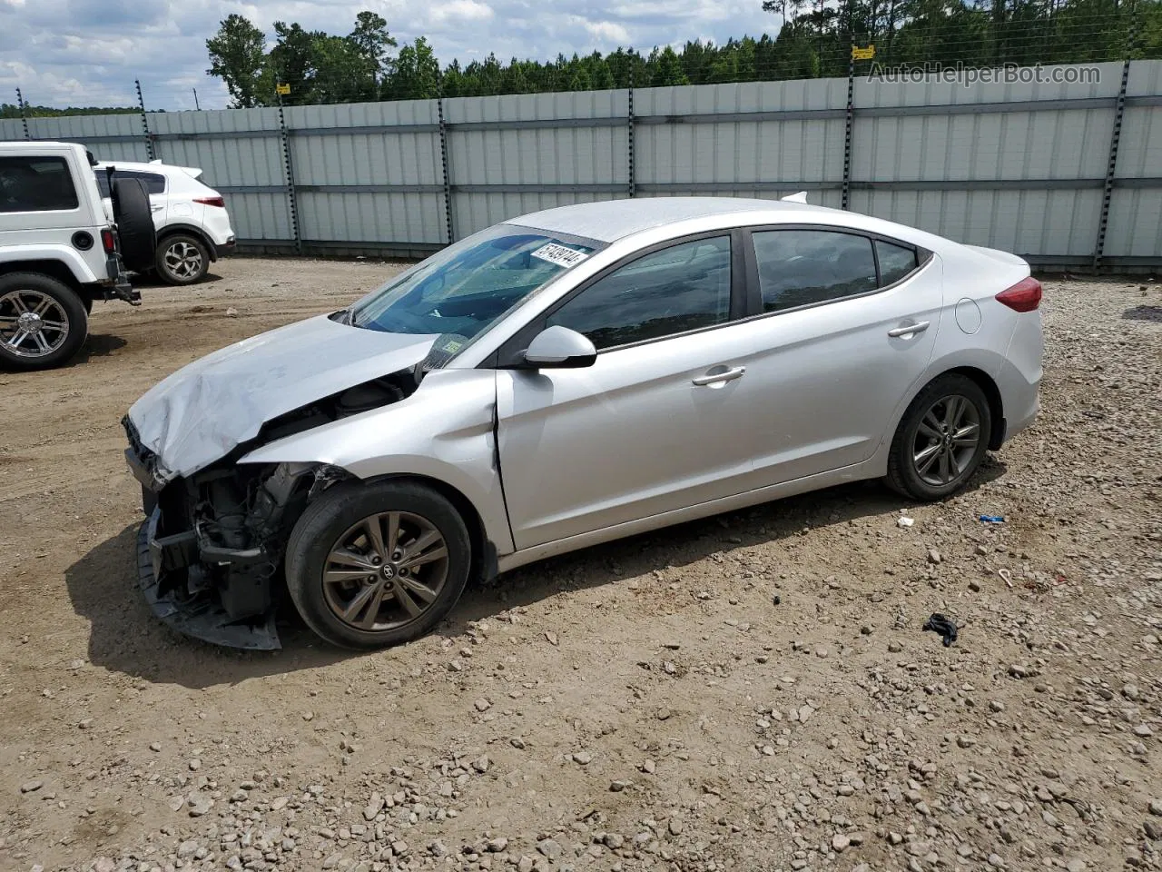 2018 Hyundai Elantra Sel Silver vin: 5NPD84LFXJH215231