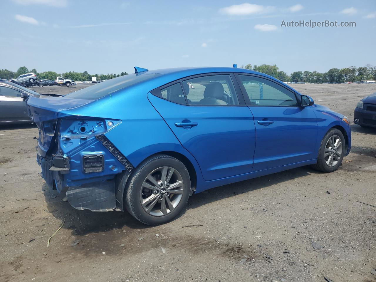 2018 Hyundai Elantra Sel Синий vin: 5NPD84LFXJH231249