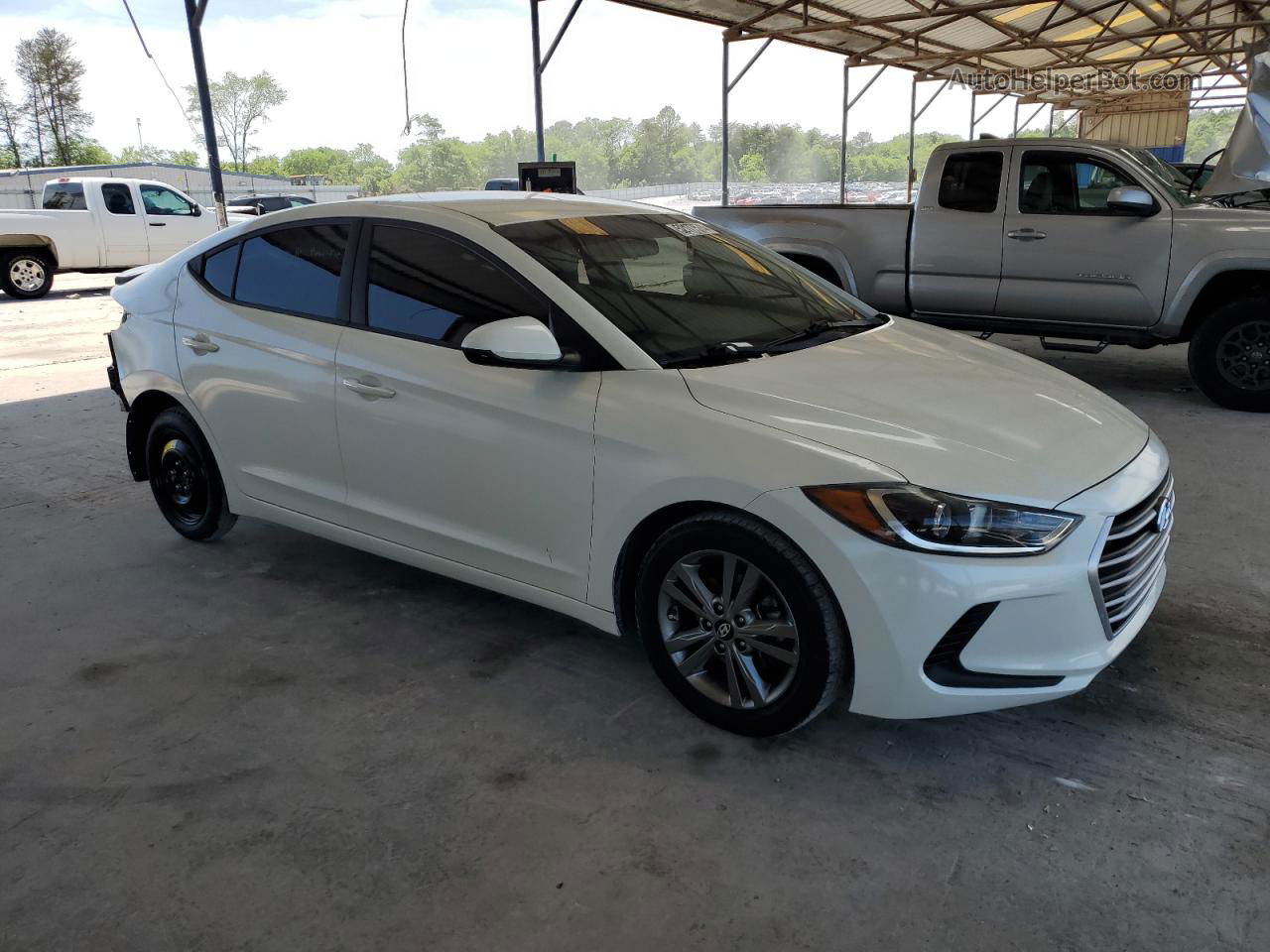 2018 Hyundai Elantra Sel White vin: 5NPD84LFXJH252246