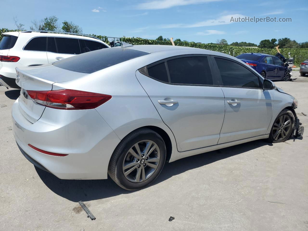 2018 Hyundai Elantra Sel Silver vin: 5NPD84LFXJH252506