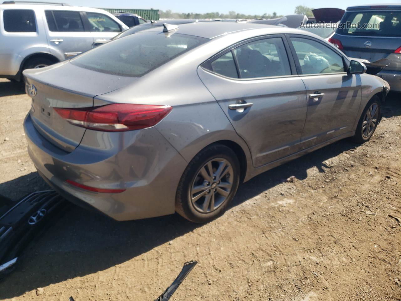 2018 Hyundai Elantra Sel Gray vin: 5NPD84LFXJH294853