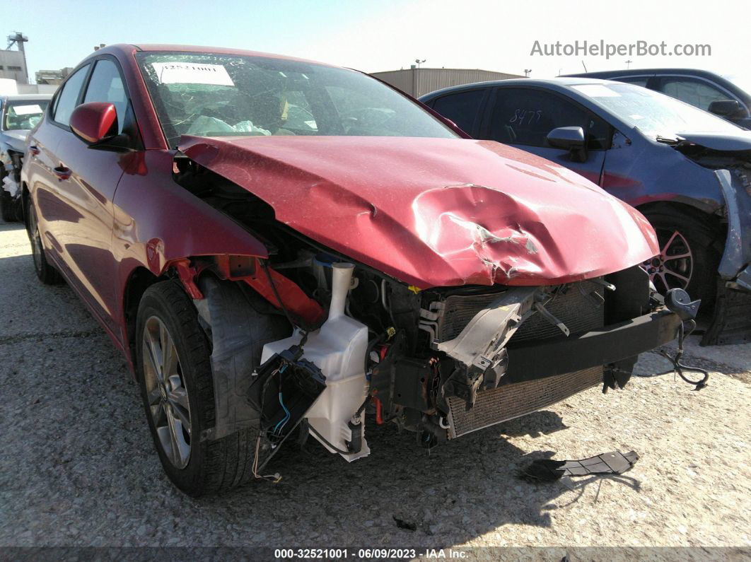 2018 Hyundai Elantra Sel Red vin: 5NPD84LFXJH321002