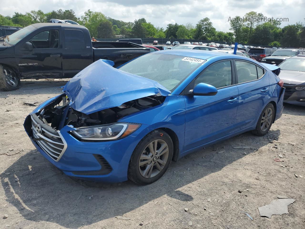 2018 Hyundai Elantra Sel Blue vin: 5NPD84LFXJH331111