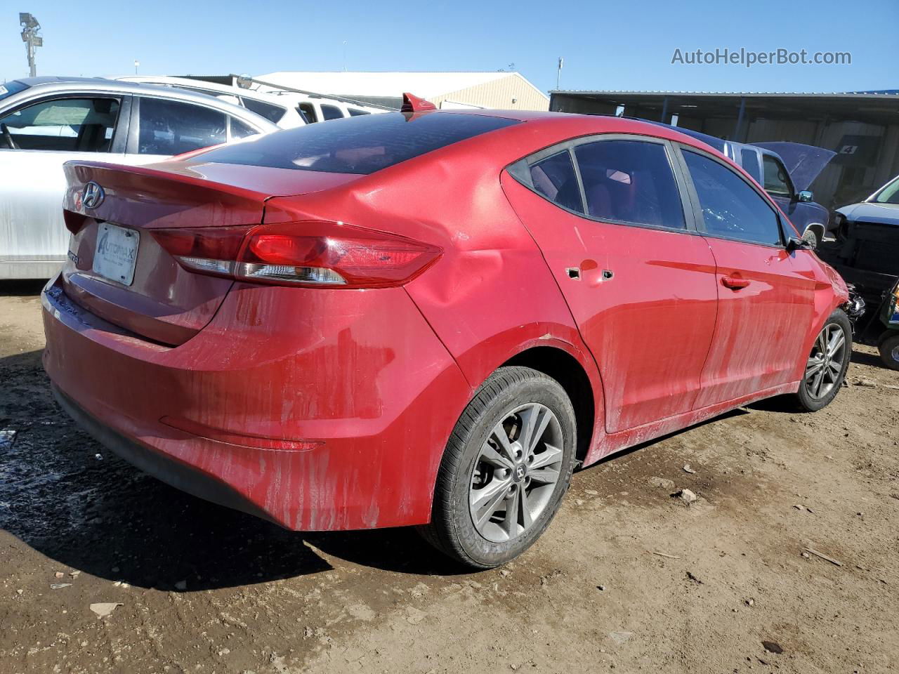 2018 Hyundai Elantra Sel Красный vin: 5NPD84LFXJH364609