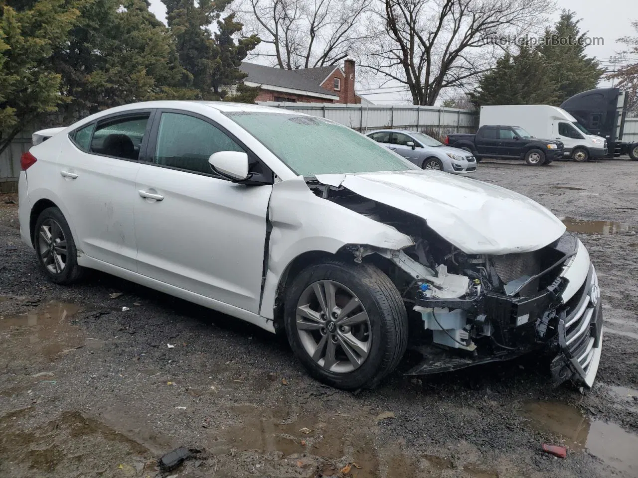 2018 Hyundai Elantra Sel White vin: 5NPD84LFXJH366926